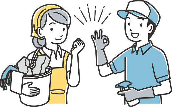 エアコンを掃除している男性